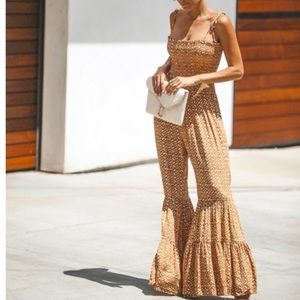 Vici Bell Bottom Smock Top Jumpsuit